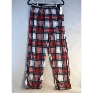 Nautica Fleece PJ Pants Size XL(14/16) Grey Plaid Boys